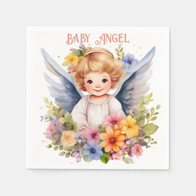 Pappra Napkins Baby Angel Pappersservett (Framsidan)