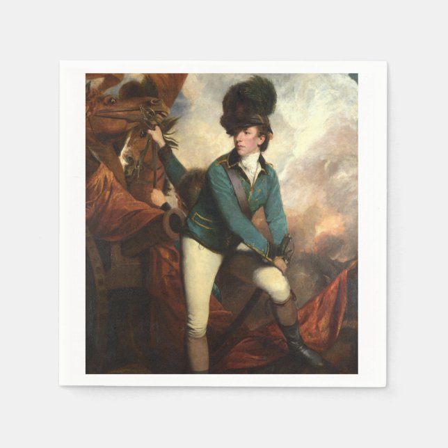 Pappra Napkins Banastre Tarleton Joshua Reynolds Pappersservett (Framsidan)