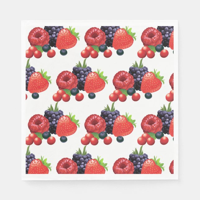 Pappra Napkins-Berry Berry Pappersservett (Framsidan)