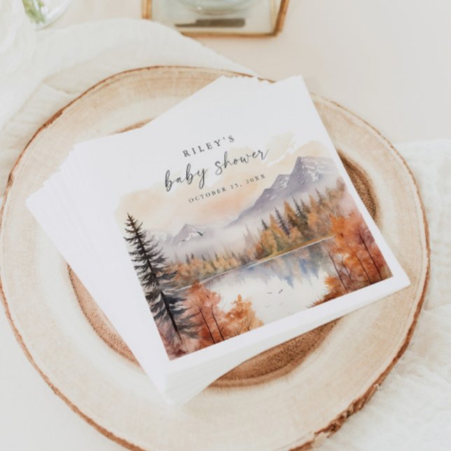 Pappra Napkins Fall Mountain för trädbebisskor Pappersservett (Skapare uppladdad)