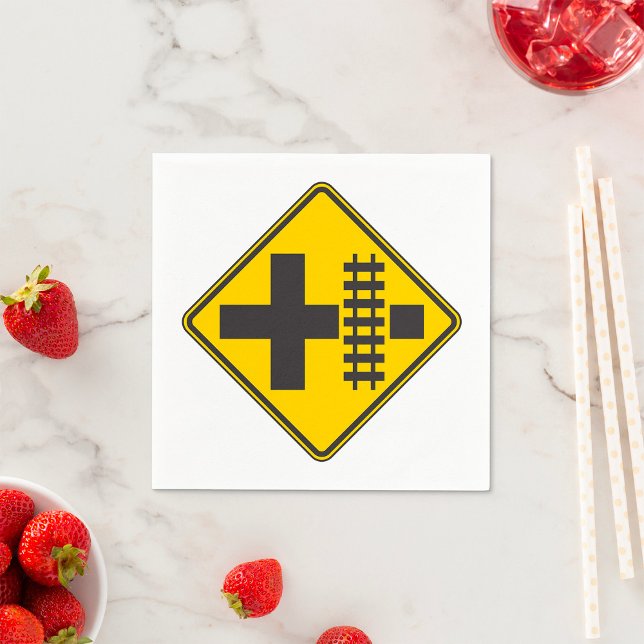 Pappra Napkins för järnvägspassagevägskylt Pappersservett (Skapare uppladdad)