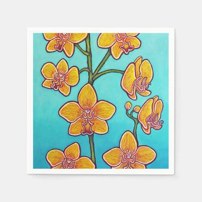 Pappra Napkins för Orchid Azure II Pappersservett (Framsidan)