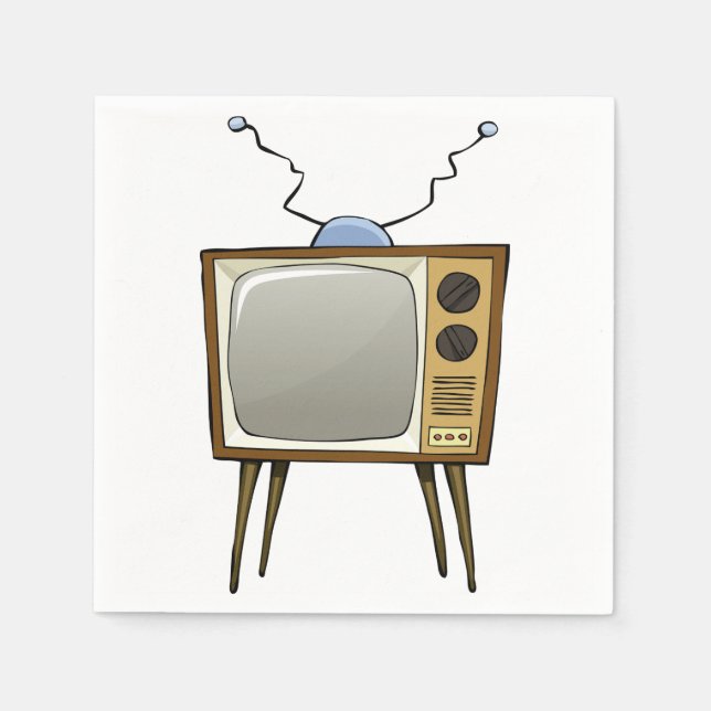 Pappra Napkins för Retro Television Pappersservett (Framsidan)
