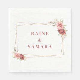 Pappra Napkins guld Elegant bröllop Pappersservett