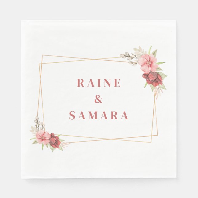 Pappra Napkins guld Elegant bröllop Pappersservett (Framsidan)