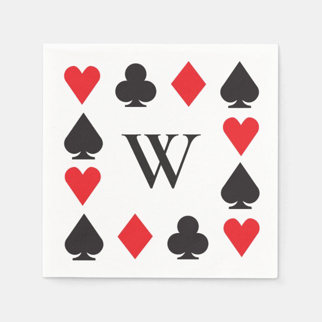 Pappra Napkins i Casino Bröllop Pappersservett (Framsidan)