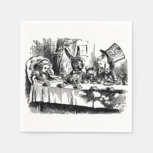 Pappra Napkins illustrerar Alice i Wonderland Pappersservett (Framsidan)