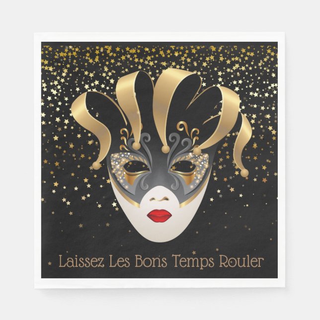 Pappra Napkins Mardi Gras-Let bra times roll roll Pappersservett (Framsidan)