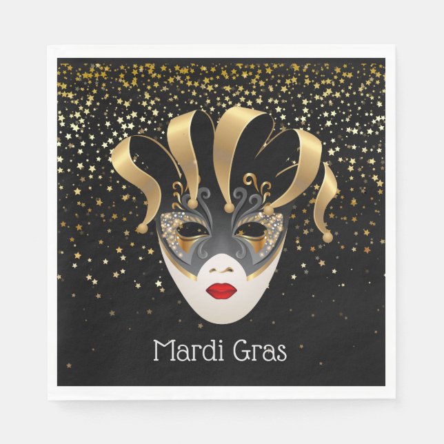 Pappra Napkins Mardi Gras Pappersservett (Framsidan)