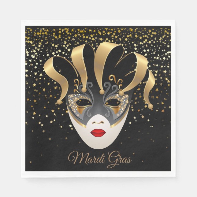 Pappra Napkins Mardi Gras Pappersservett (Framsidan)