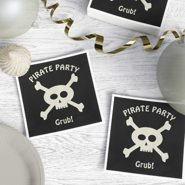 Pappra Napkins pirat Party Pappersservett (Grub! Perfect paper napkins for your pirate party)