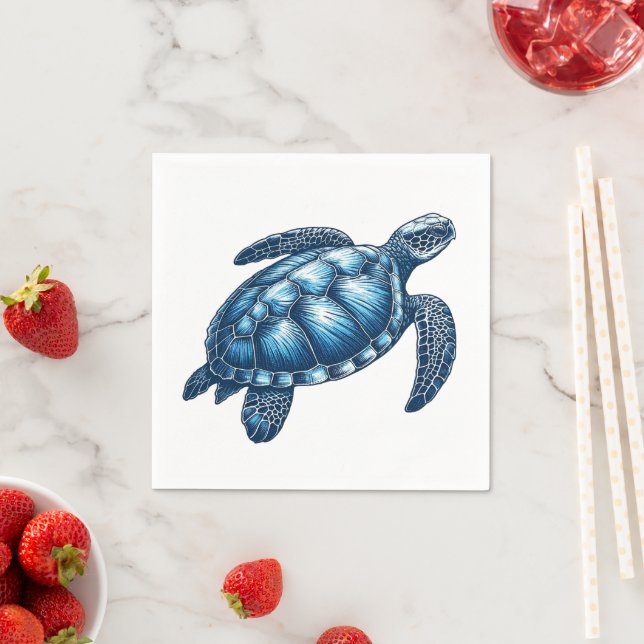 Pappra Napkins Sea Turtle Nautical Napkins Pappersservett (Insitu)