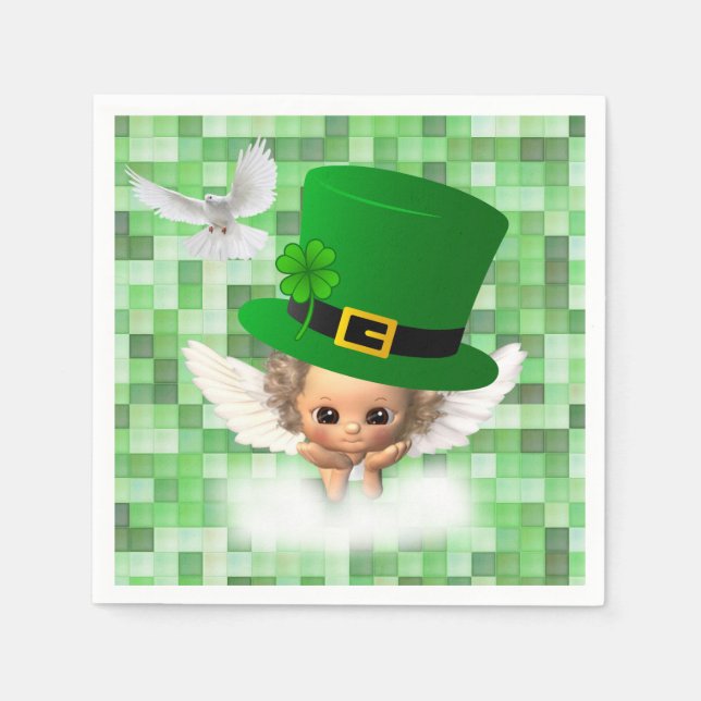 Pappra Napkins St. Patrick Day Angel Pappersservett (Framsidan)