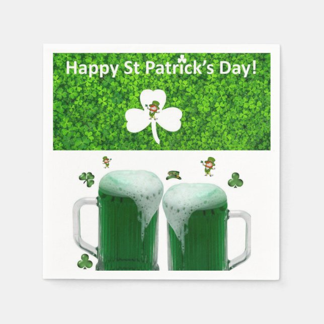 Pappra Napkins St. Patrick's Day Beer Pappersservett (Framsidan)