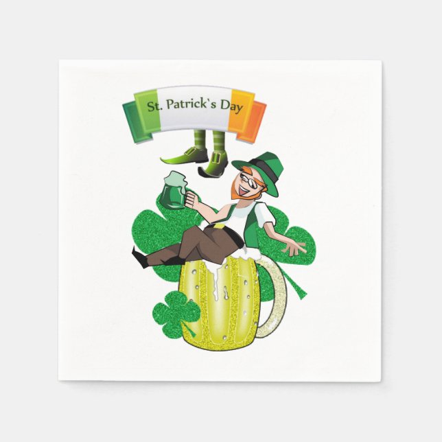 Pappra Napkins St. Patrick's Day Beer Pappersservett (Framsidan)