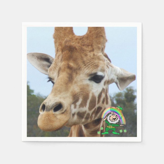 Pappra Napkins St. Patrick's Day Giraffe Pappersservett (Framsidan)