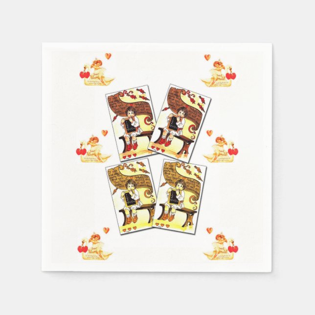 Pappra Napkins Valentindagen Pappersservett (Framsidan)