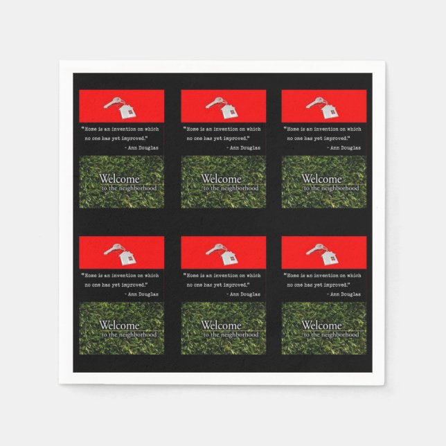 Pappra Napkins Välkommen till grannskapet Pappersservett (Framsidan)