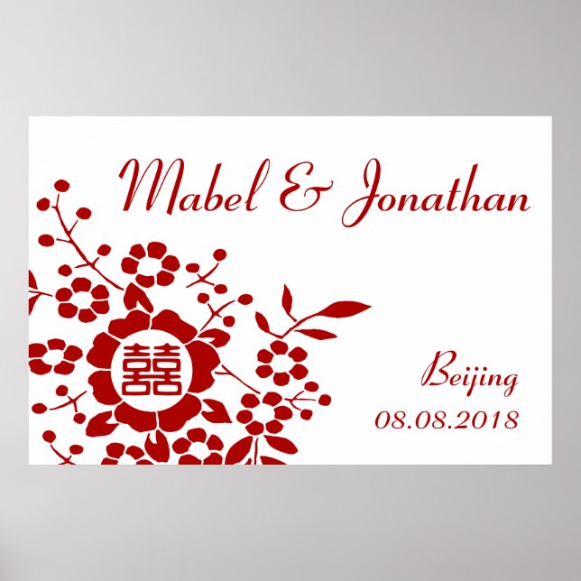 Pappra nedskärningar i blommigt - lycka i vit Dubb Poster (Framsidan)