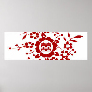 Pappra nedskärningar i blommigt - lycka i vit Dubb Poster