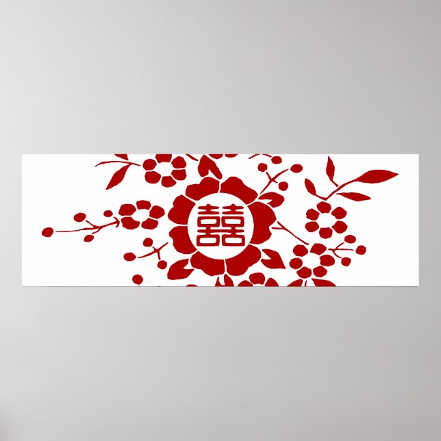 Pappra nedskärningar i blommigt - lycka i vit Dubb Poster (Framsidan)