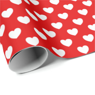 Pappra och vita Kärlek Hearts Mönster Presentpapper