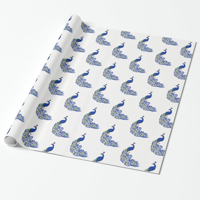 Pappra peacocks-julafton presentpapper (Utrullad)