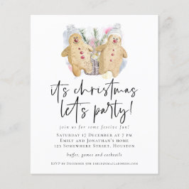 PAPPRA Pepparkaksgubbar - Julklubbar Party Inbjuda Flygblad