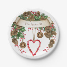 Pappra plattor för Vinter God jul Party