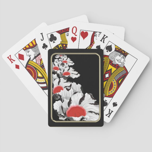 Pappra poppékort för blomsterkonst spel kort (Baksidan)