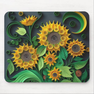 Pappra Quill Sunblommor Musmatta