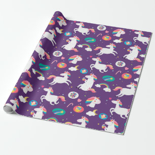 Pappra radbyar och Unicorns Wrapping Presentpapper