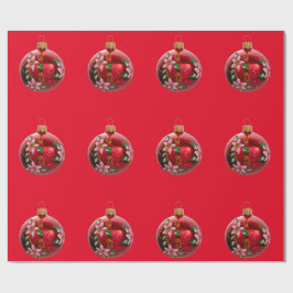 Pappra radbyte för röda ornament presentpapper