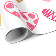 Pappra radbyte - Rosa och Guld Hearts