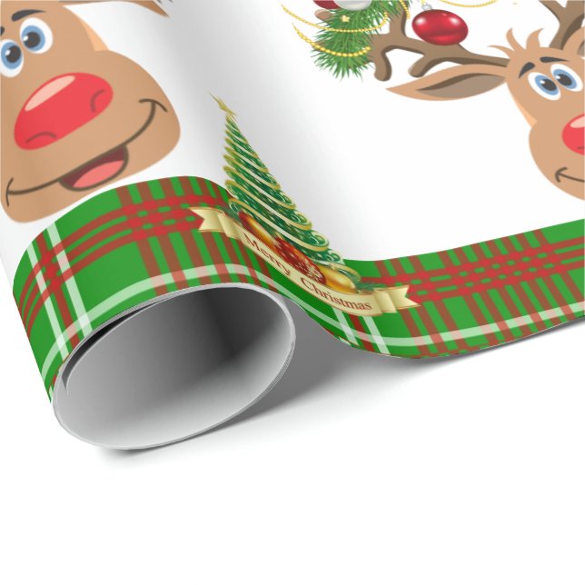Pappra renar för julafton presentpapper (Rullad Hörn)