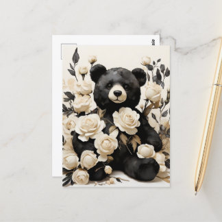 Pappra Ro & Black Bear Valentine Vykort