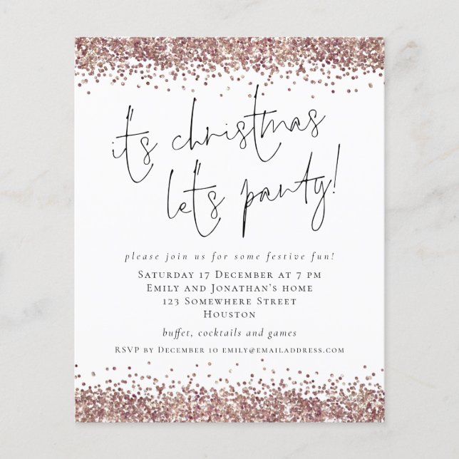 PAPPRA Ro Guld Glitter - jul Party Flygblad (Framsidan)