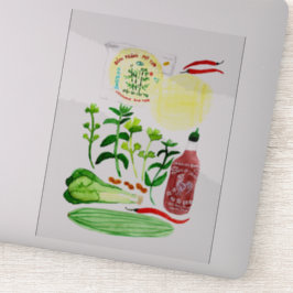 Pappra rolls Recipe Watercolor för vietnamesiska R Klistermärken