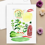 Pappra rolls Recipe Watercolor för vietnamesiska R Vykort<br><div class="desc">Det här är en av mina favoriter måltider att förbereda,  så jag målade upp receptet åt er! Kolla min butik för mer!</div>