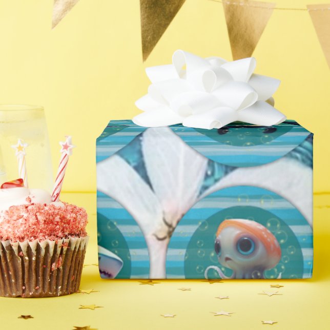 Pappra rullar för ubbelhav 4 presentpapper (Födelsedagsfest)