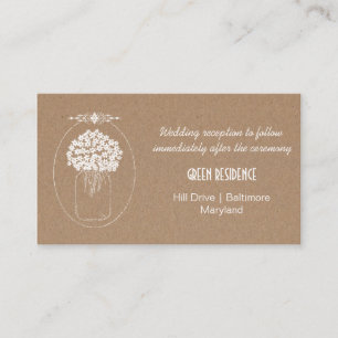 Pappra Rustic Kraft MasonJar Flowers Bröllop Infog Tilläggskort