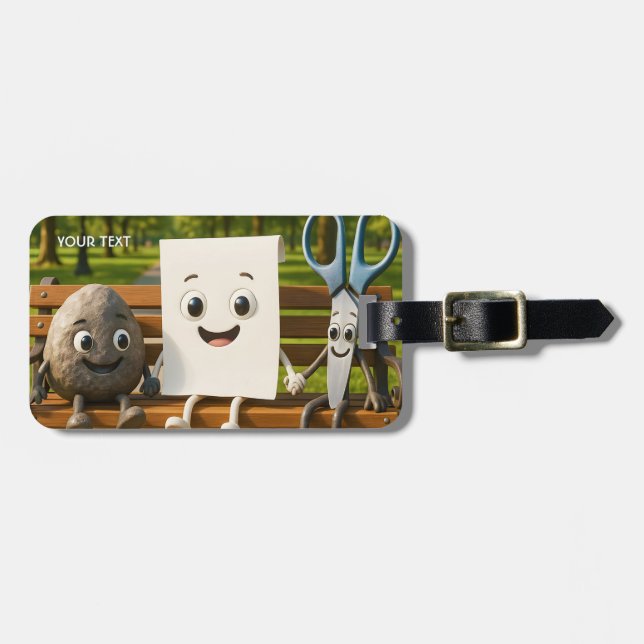 Pappra saxar i Fantasy Cute Sten Bagagebricka (Horisontell Framsida)