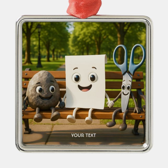 Pappra saxar i Fantasy Cute Sten Julgransprydnad Metall (Framsidan)