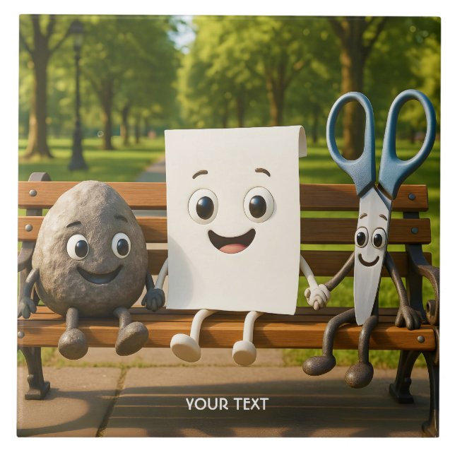 Pappra saxar i Fantasy Cute Sten Kakelplatta (Framsidan)