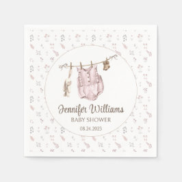 Pappra servetter för babybabydusch i Boho-flickans