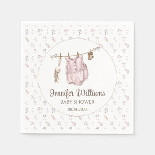 Pappra servetter för babybabydusch i Boho-flickans