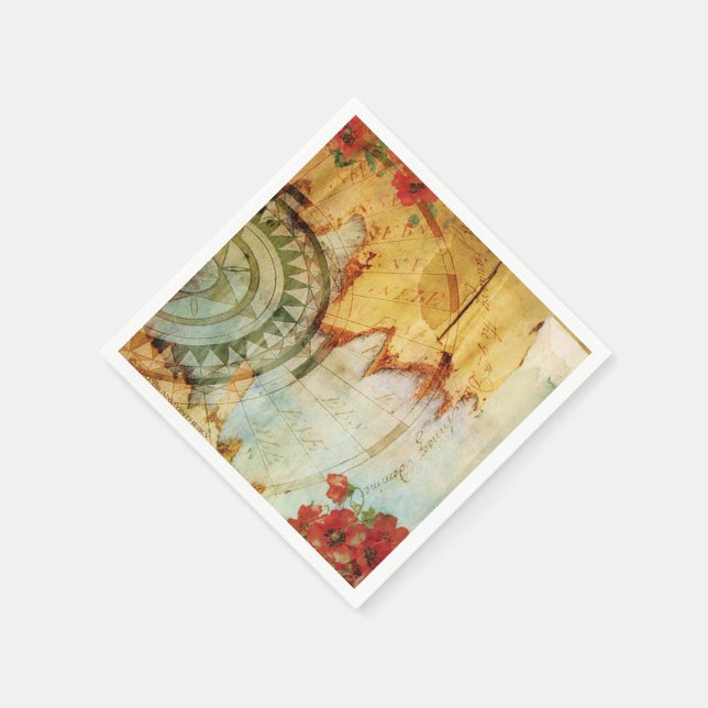 Pappra servetter från gamla världskartor och Anpas (Hörn)