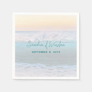 Pappra servetter från Ocean Sunrise-bröllop