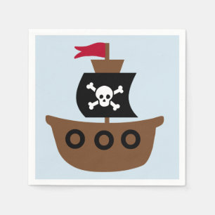 Pappra servetter med en piratfrakt