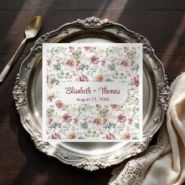 pappra servetter med personlig romantisk blommigt